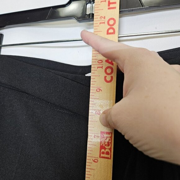 CALVIN KLEIN Black Pull On Pants Straight Leg Elastic Waist Faux Tie SZ XS - Picture 10 of 12